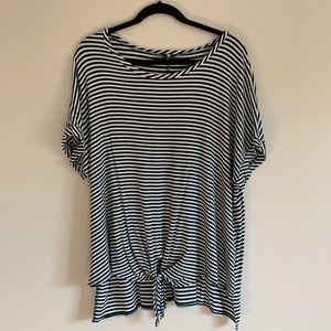 Dark blue/green striped top